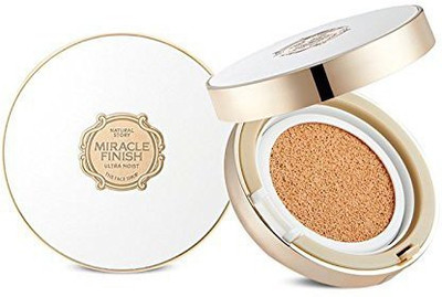 

The Face Shop Miracle Finish Cc Ultra Moist Cushion Spf50+ Pa+++ V203 Natural Beige Foundation(Brown)