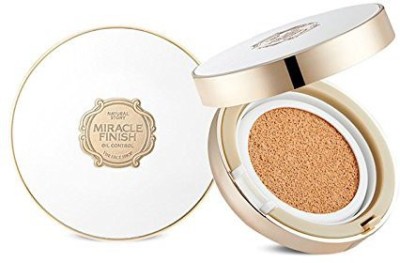 

The Face Shop Miracle Finish Oil Control Water Cushion Spf50+ Pa+++ V203 Natural Beige Foundation(Brown)