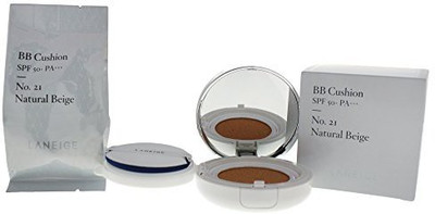

Laneige Bb Cushion Spf 50+ Pa+++ Foundation, No. 21 Natural Beige, 2 Count Foundation(Brown)