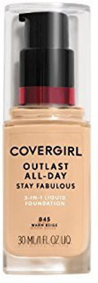 

Cover Girl Outlast Stay Fabulous Warm Beige 845 3 In 1 Foundation 2 Per Case. Foundation(Brown)