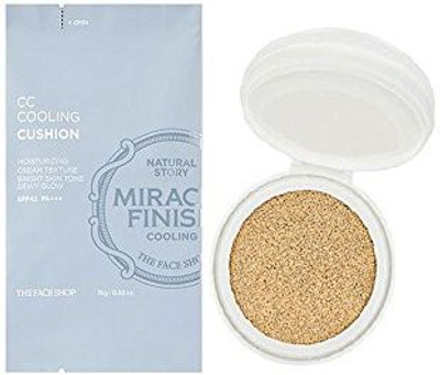 

The Face Shop Cc Cooling Cushion Spf42Pa+++ 15G For Refill New V201 Apricot Beige Foundation(Brown)