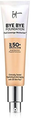 

It Cosmetics Bye Bye Foundation Full Coverage Moisturizer With Spf 50+: Medium 1 Oz30 Ml Foundation(Brown)