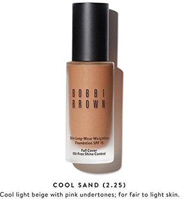 

Bobbi Brown Skin LongWear Weightless Foundation Spf 15 Cool Sand Foundation(Brown)