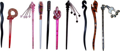 

Caribbean Combo of Multi Color Juda Sticks Bun Stick(Multicolor)