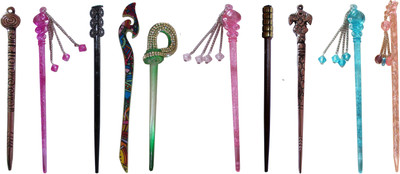 

Loop Combo of Multi Color Juda Sticks Bun Stick(Multicolor)