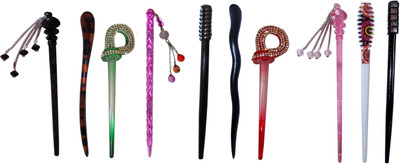 

furtive Combo of Multi Color Juda Sticks Bun Stick(Multicolor)