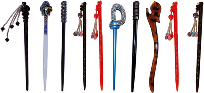 

handkerchief Combo of Multi Color Juda Sticks Bun Stick(Multicolor)