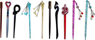 

GITI Combo of Multi Color Juda Sticks Bun Stick(Multicolor)