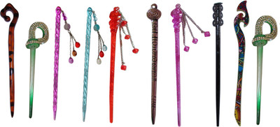 

MAAK Combo of Multi Color Juda Sticks Bun Stick(Multicolor)