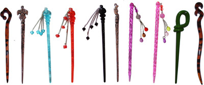 

moni Combo of Multi Color Juda Sticks Bun Stick(Multicolor)
