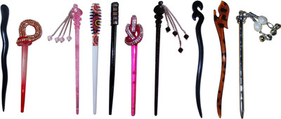

Caribbean Combo of Multi Color Juda Sticks Bun Stick(Multicolor)