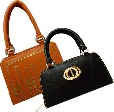 

landloper Hand-held Bag(Tan, Black), Black;tan