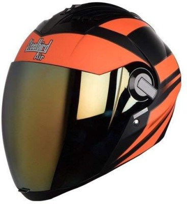 Steelbird sba2 streak matt black orange 58 cm Motorbike Helmet(Black & Orange)