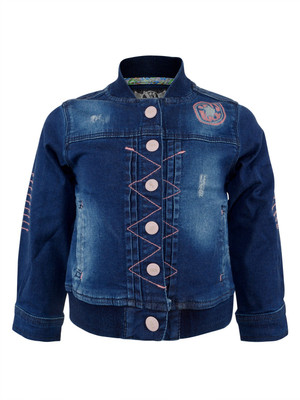 

Tales & Stories Full Sleeve Solid Baby Girls Jacket, Dark blue