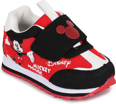 

Mickey Boys Velcro Running Shoes(Red, Red black