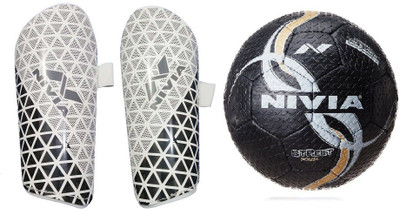 

Nivia 'Wisdom' 2018 football shin guard (Size- Medium) and one 'Street' Football (Color on Availability ) Football Kit