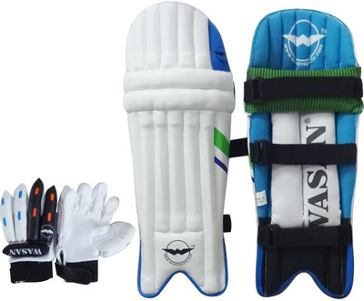 Wasan Cricket Batting Legguard Pads and Cricket Batting Gloves Set (5-8 Years) Cricket Kit