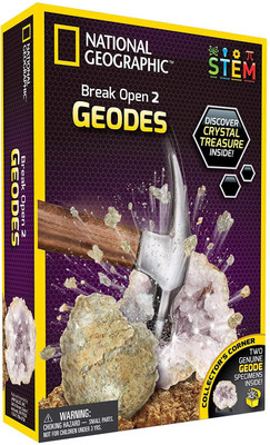 

National Geographic NE NAT GEO Break Open 2 Real Geodes(Multicolor)
