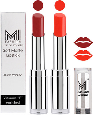 

MI Fashion Color Riche Creme Matte Sexy Lipsticks(Brown Sugar,Orange Crush)