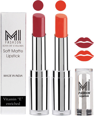 

MI Fashion Color Riche Creme Matte Sexy Lipsticks(Brown Raisin,Brick Red)