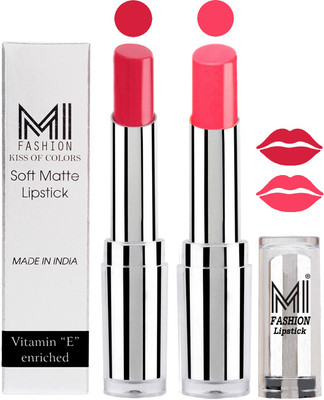 

MI Fashion Color Riche Creme Matte Sexy Lipsticks(Mauve,Peach)