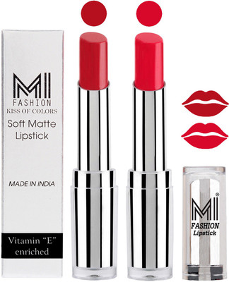

MI Fashion Color Riche Creme Matte Sexy Lipsticks(Red Alert,Red Bomber)