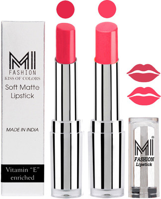 

MI Fashion Color Riche Creme Matte Sexy Lipsticks(Magenta,Peach)