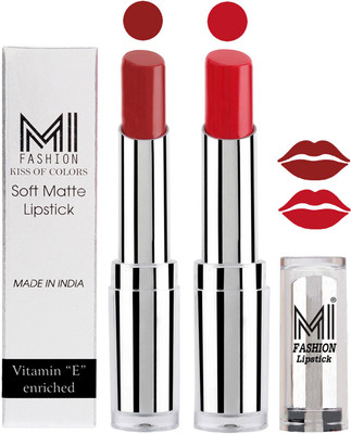 

MI Fashion Color Riche Creme Matte Sexy Lipsticks(Brown Sugar,Romantic Red)
