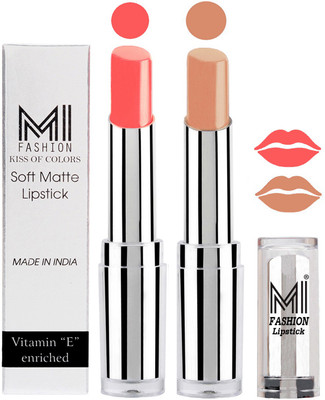 

MI Fashion Color Riche Creme Matte Sexy Lipsticks(Metallic Nude,Nude)