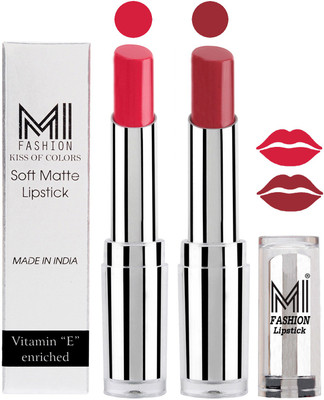 

MI Fashion Color Riche Creme Matte Sexy Lipsticks(Mauve,Brown Raisin)