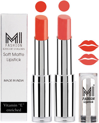 

MI Fashion Color Riche Creme Matte Sexy Lipsticks(Brick Red,Mauve)
