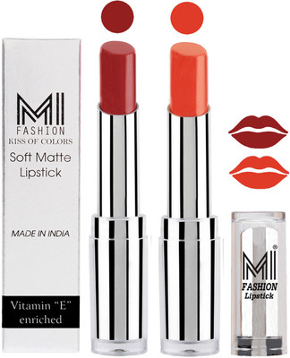 

MI Fashion Color Riche Creme Matte Sexy Lipsticks(Brown Sugar,Brick Red)