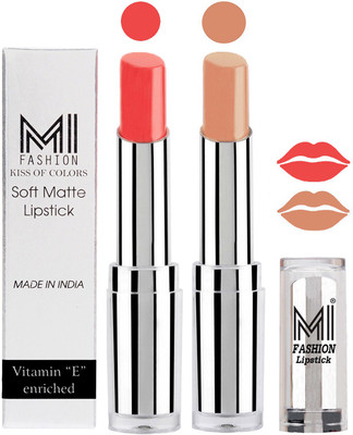 

MI Fashion Color Riche Creme Matte Sexy Lipsticks(Pouty Pink,Nude)