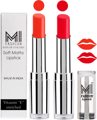 

MI Fashion Color Riche Creme Matte Sexy Lipsticks(Orange Crush,Reddish Orange)