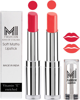 

MI Fashion Color Riche Creme Matte Sexy Lipsticks(Mauve,Pouty Pink)