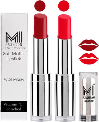 

MI Fashion Color Riche Creme Matte Sexy Lipsticks(Dry Red,Reddish Orange)