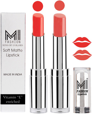 

MI Fashion Color Riche Creme Matte Sexy Lipsticks(Orange Fever,Mauve)
