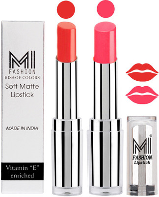 

MI Fashion Color Riche Creme Matte Sexy Lipsticks(Orange Fever,Peach)
