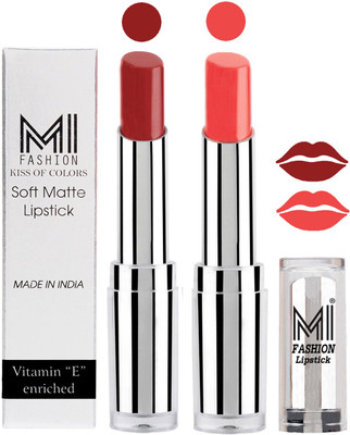

MI Fashion Color Riche Creme Matte Sexy Lipsticks(Brown Sugar,Pouty Pink)