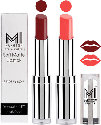 

MI Fashion Color Riche Creme Matte Sexy Lipsticks(Maroon Rebel,Peach Crush)