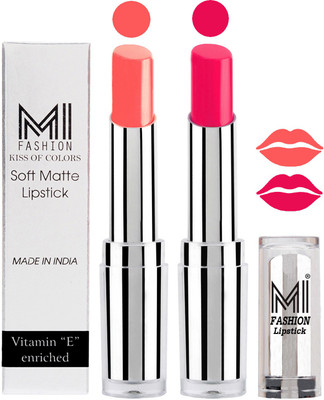 

MI Fashion Color Riche Creme Matte Sexy Lipsticks(Metallic Nude,Rosy Pink)