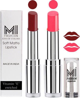 

MI Fashion Color Riche Creme Matte Sexy Lipsticks(Maroon Rebel,Peach)