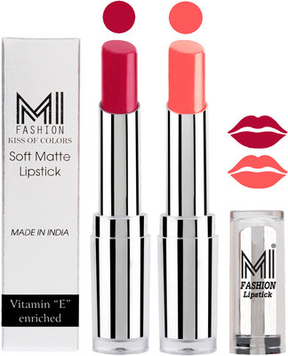 

MI Fashion Color Riche Creme Matte Sexy Lipsticks(Dark Magenta,Metallic Nude)