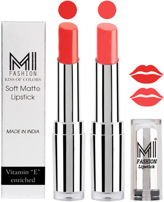 

MI Fashion Color Riche Creme Matte Sexy Lipsticks(Orange Fever,Peach Crush)