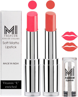 

MI Fashion Color Riche Creme Matte Sexy Lipsticks(Peach,Mauve)