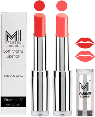 

MI Fashion Color Riche Creme Matte Sexy Lipsticks(Orange Fever,Metallic Nude)