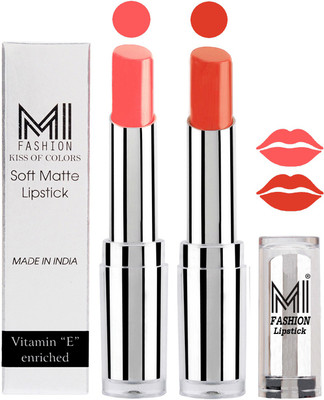 

MI Fashion Color Riche Creme Matte Sexy Lipsticks(Metallic Nude,Brick Red)