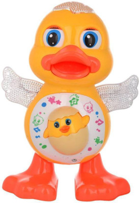 

AS Collection Dancing Duck Toy with Real Dance Action and Music Flashing Lights, Multi Color(Multicolor)