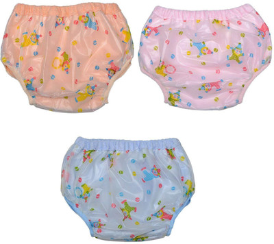 

Triple B Kid's Plastic Soft Fabric Washable Reusable Diaper Pants, 3 to 9 Months (Multicolour) - Set of 3, Multicolor