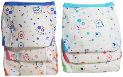 

Baby Shopiieee New born Baby Hosiery Reusable Padded Nappies in Pack of 6 pcs - (6-9 Months, Multicolor